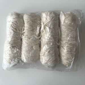 CHENILLE YARN Factory MILL ENDS Yarn Lot 1lb Off White